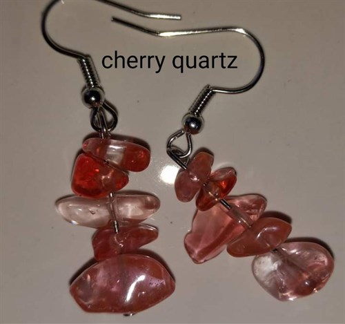 Cherry quartz earrings