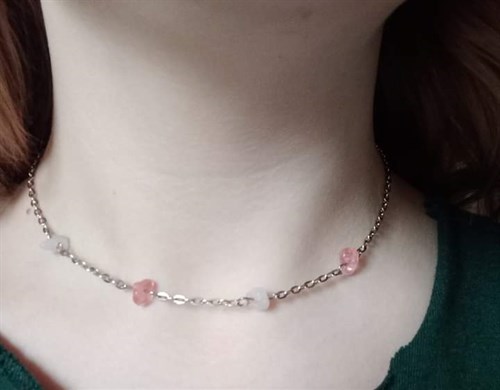 Cherry and Rose quartz Necklace